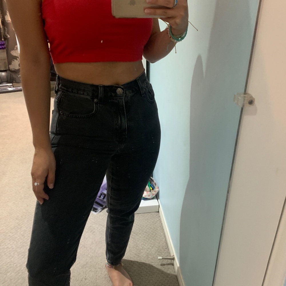 Black Wash Mom jeans